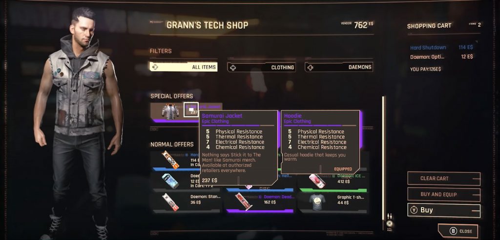 character third-person view screen in Cyberpunk 2077