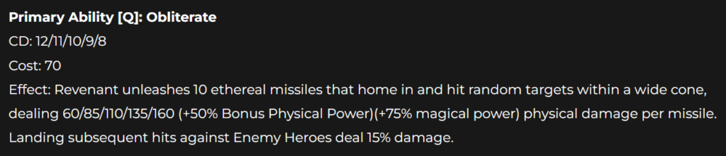 Obliterate ability, Revenant