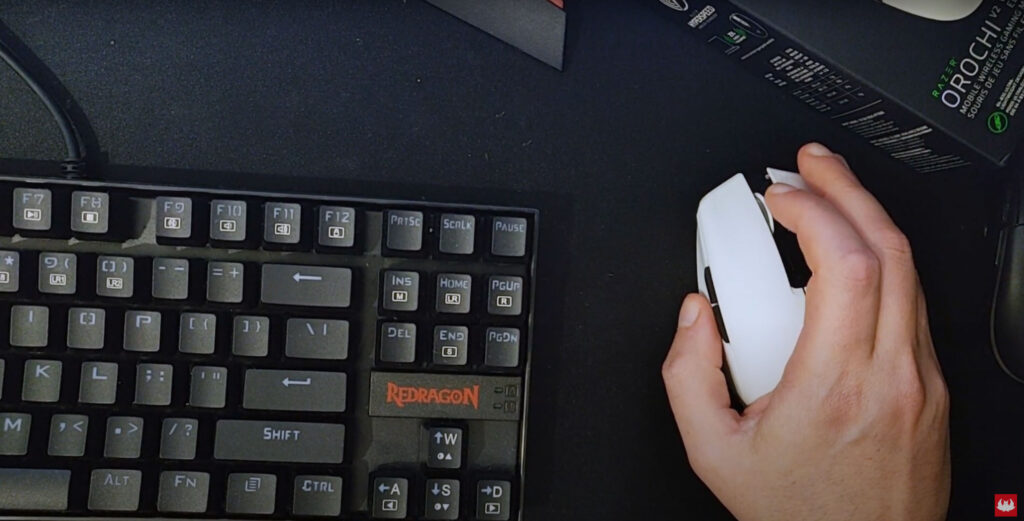 Razer Orochi V2 gaming mouse top view (white)