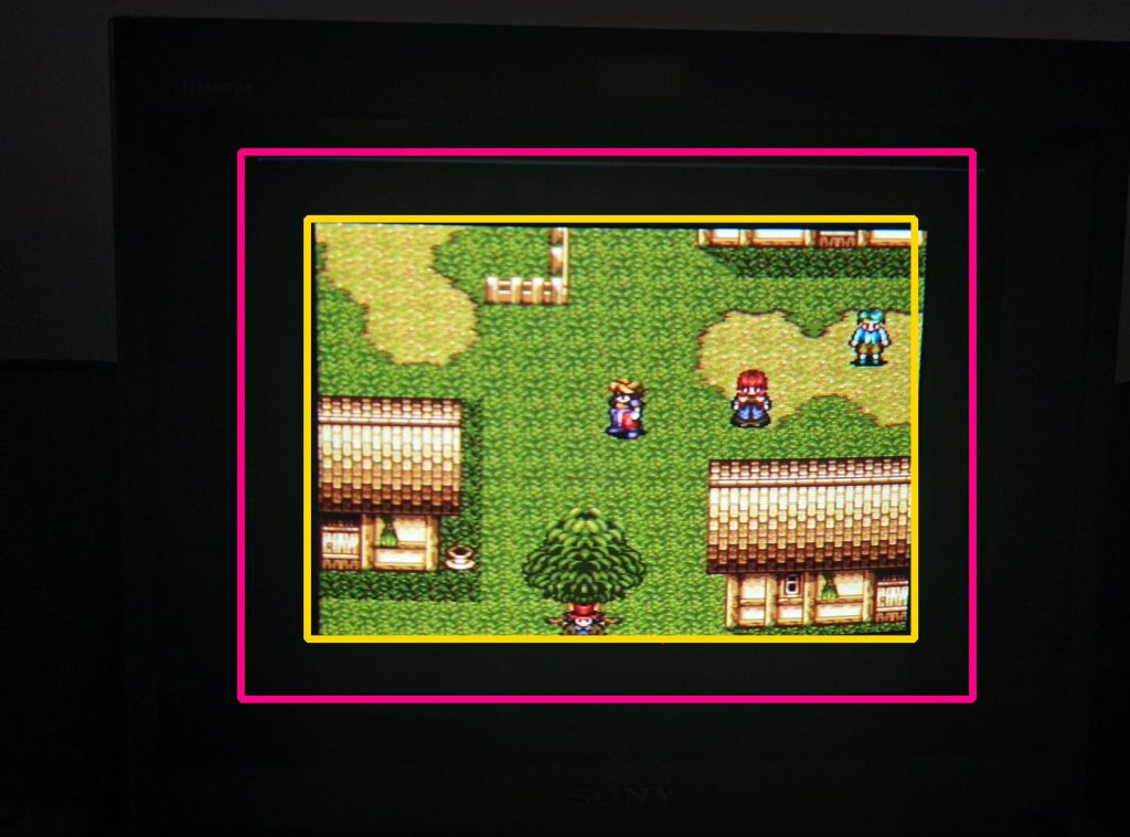 The effect of clicking Underscan on a Sony PVM